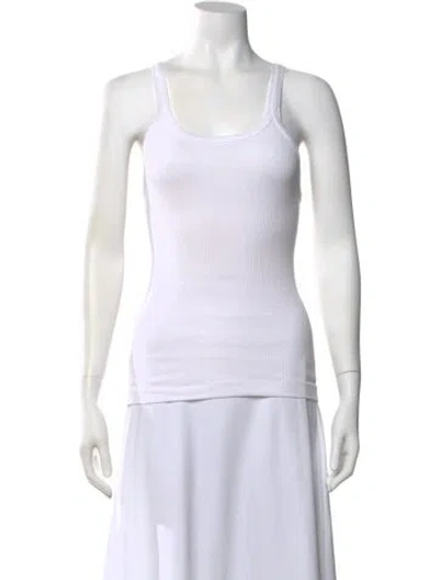 Pre-owned Re/done Scoop Neck Sleeveless Top In White
