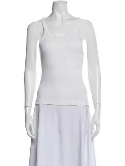 Pre-owned Re/done Scoop Neck Sleeveless Top In White