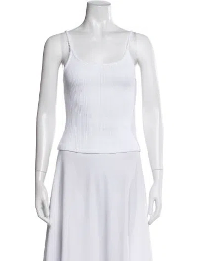 Pre-owned Re/done Scoop Neck Sleeveless Top In White