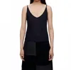 Re/done Sheer Spaghetti Strap Tank In Black In Multi