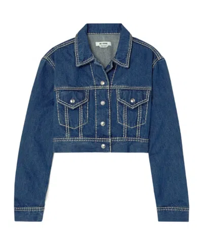 Re/done Short Denim Jacket In Blue