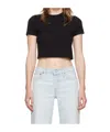 Re/done Short-sleeve Cropped T-shirt In Black