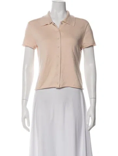 Pre-owned Re/done Short Sleeve Polo In Neutral