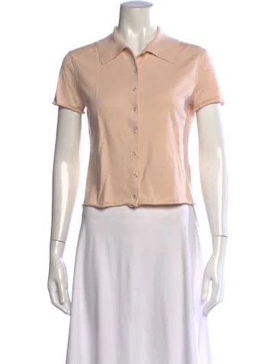 Pre-owned Re/done Short Sleeve Polo In Neutrals