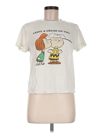 Pre-owned Re/done Short Sleeve T-shirt In Ivory