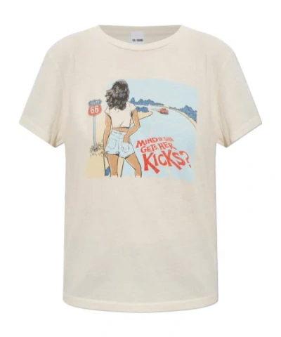 Re/done Short-sleeved T-shirt In Neutral