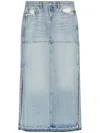 Re/done Maxirock Aus Denim In Distressed-optik In Blue