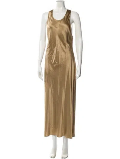 Pre-owned Re/done Silk Long Dress In Neutral