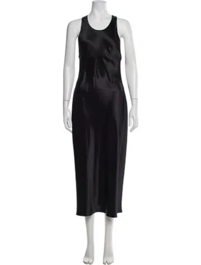 Pre-owned Re/done Silk Midi Length Dress In Black