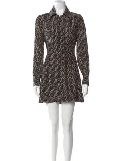 Pre-owned Re/done Silk Mini Dress In Black
