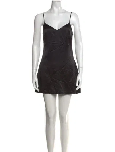 Pre-owned Re/done Silk Mini Dress In Black