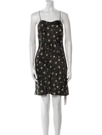 Pre-owned Re/done Silk Mini Dress In Green