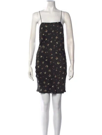 Pre-owned Re/done Silk Mini Dress In Green