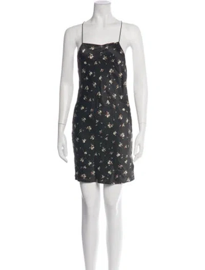 Pre-owned Re/done Silk Mini Dress In Green