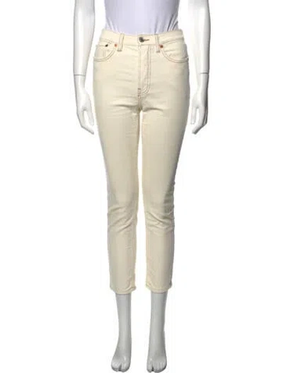 Pre-owned Re/done Skinny Leg Pants In Neutral