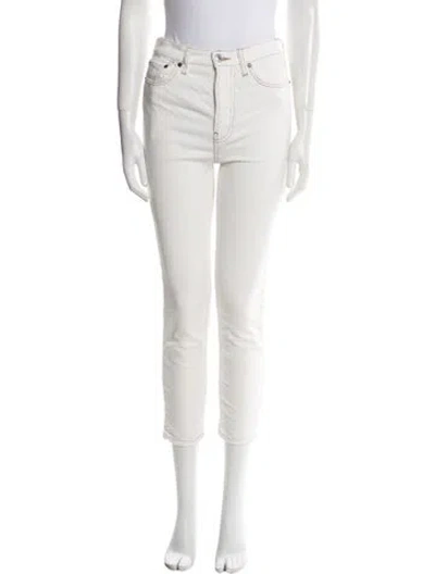 Pre-owned Re/done Skinny Leg Pants In White