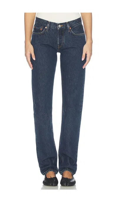 Re/done Slim Cig Straight Leg Jeans In Blue