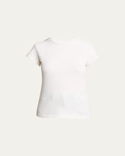 Re/done Slim Crewneck Tee In White