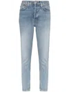 Re/done Slim-fit Cropped Jeans In Blue