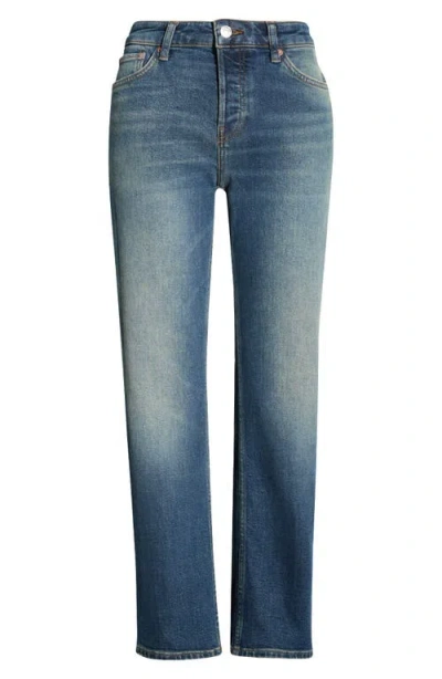 Re/done Slim Straight Crop Jeans In Multi