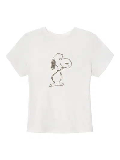 Re/done Snoopy-graphic Tee In White