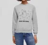 Re/done Snoopy Over The Moon Classic Crewneck Sweatshirt In Heather Grey In Gray