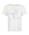 Re/done Snoopy Surfs Up Classic Tee Vintage White In White