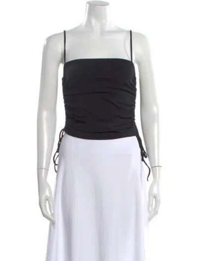 Pre-owned Re/done Square Neckline Sleeveless Crop Top In Blue