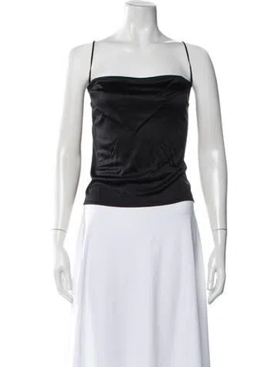Pre-owned Re/done Square Neckline Sleeveless Top In Black