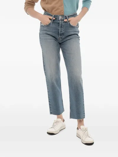 Re/done Stove Pipe Jeans In Blue