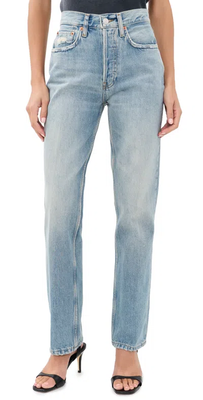Re/done Stove Pipe Jeans Worn Blue