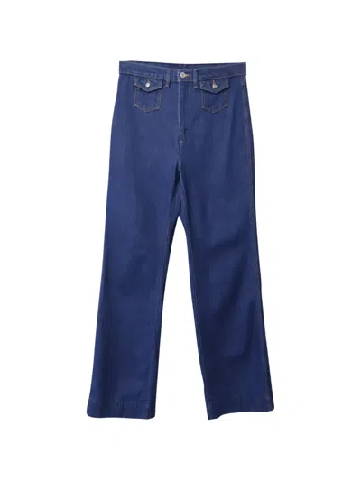 Pre-owned Re/done Straight-leg Cotton Jeans In Blue