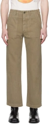 Re/done Khaki Modern Utility Trousers In Brown