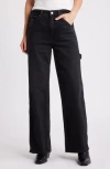 Re/done Straight Leg Painter Jeans In Black
