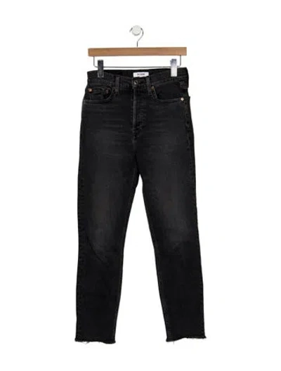Pre-owned Re/done Straight Leg Pants In Black