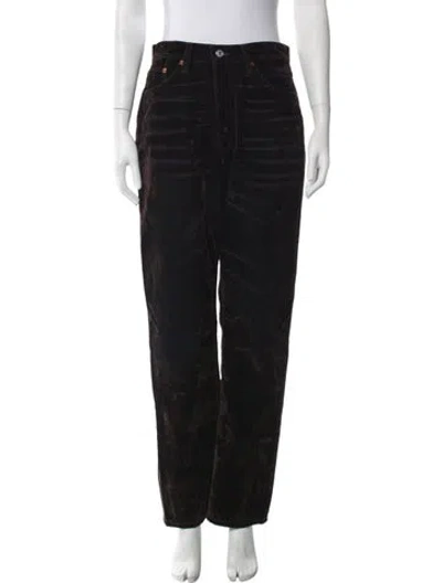 Pre-owned Re/done Straight Leg Pants In Black