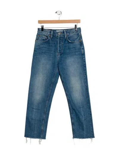 Pre-owned Re/done Straight Leg Pants In Blue