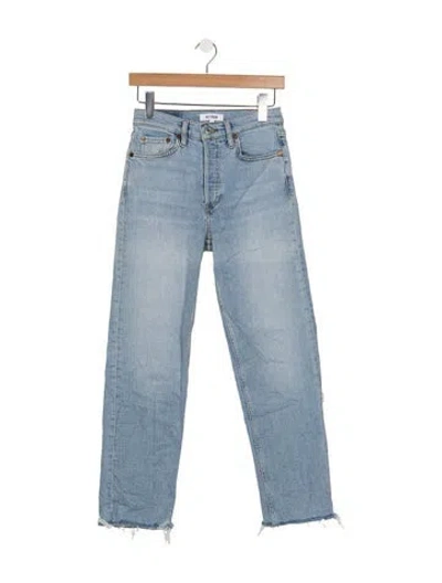 Pre-owned Re/done Straight Leg Pants In Blue