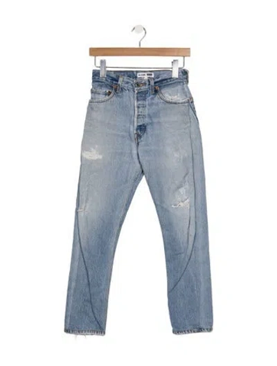 Pre-owned Re/done Straight Leg Pants In Blue