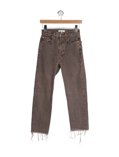 Pre-owned Re/done Straight Leg Pants In Brown