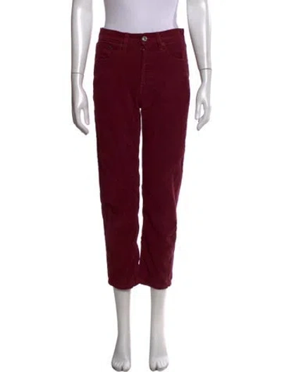 Pre-owned Re/done Straight Leg Pants In Burgundy