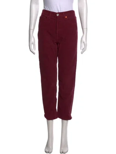 Pre-owned Re/done Straight Leg Pants In Burgundy