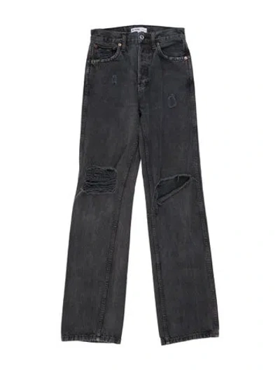Pre-owned Re/done Straight Leg Pants In Gray