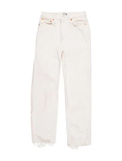 Pre-owned Re/done Straight Leg Pants In Neutral