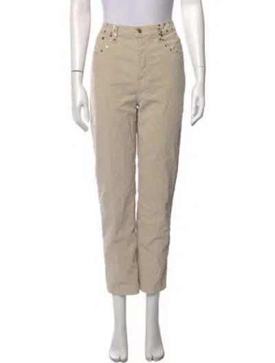 Pre-owned Re/done Straight Leg Pants In Neutral