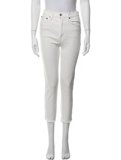 Pre-owned Re/done Straight Leg Pants In White