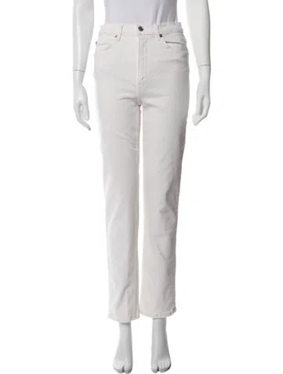 Pre-owned Re/done Straight Leg Pants In White