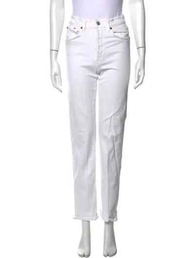 Pre-owned Re/done Straight Leg Pants In White