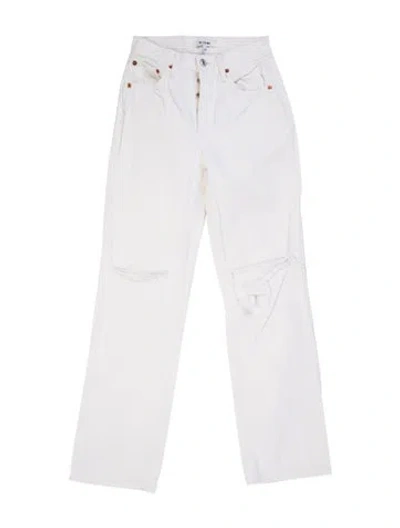 Pre-owned Re/done Straight Leg Pants In White