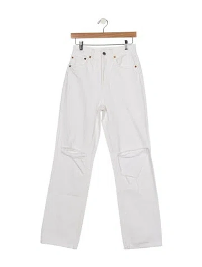 Pre-owned Re/done Straight Leg Pants In White